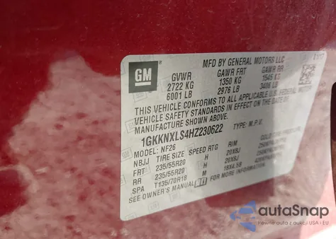 2017 GMC Acadia Denali из США, поврежденный, VIN 1GKKNXLS4HZ230622